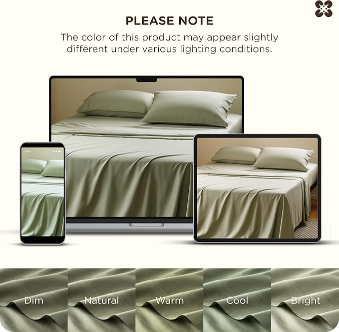 Bedsure Cooling Sheets, Rayon Derived from Bamboo & Cotton Blend, GentleSoft - Image 9