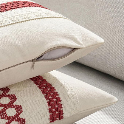 MIULEE Set of 2 Christmas Red Boho Decorative Pillow Covers 20x20 Inch - Image 5