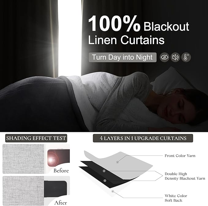 Grey Short Length Blackout Curtains - Image 2