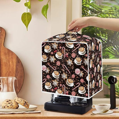 Coffee Maker Cover Christmas Coffee Machine Dust Cover Washable Folding Xmas - Image 4
