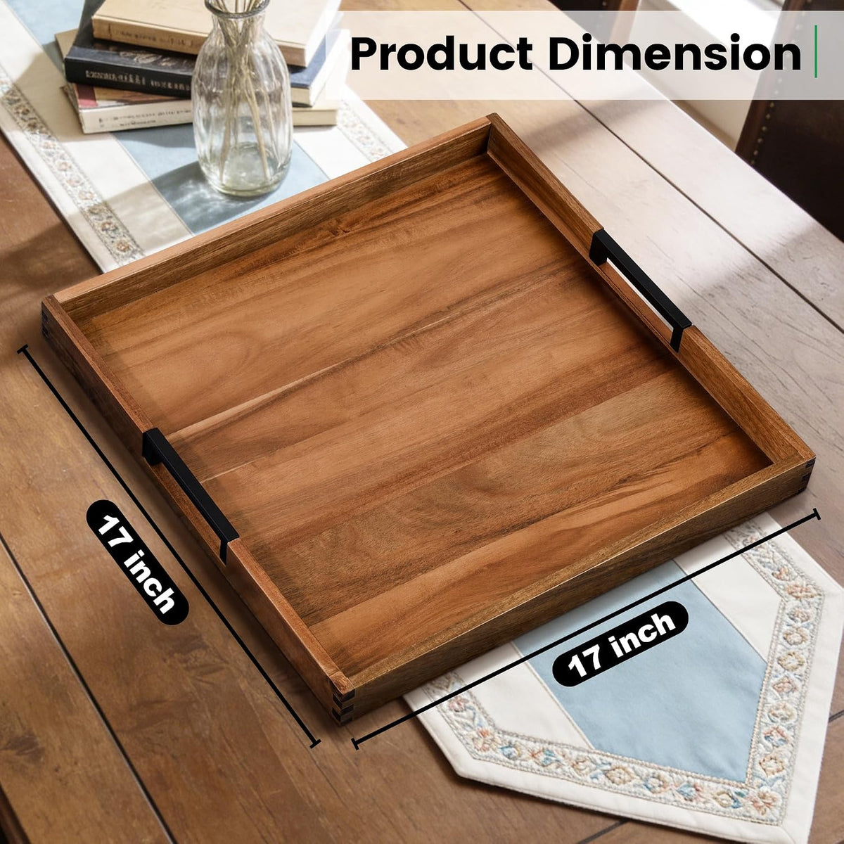 joy&grace large ottoman tray for living room and, close-up detail
