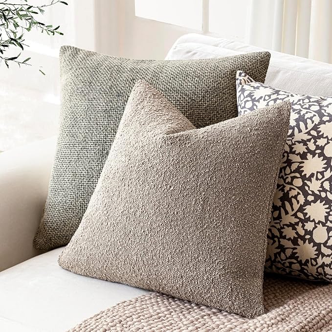 Foindtower Decorative Textured Boucle Throw Pillow Covers Accent Solid Pillow - Image 5