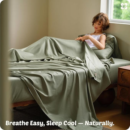 Bedsure Cooling Sheets, Rayon Derived from Bamboo & Cotton Blend, GentleSoft - Image 7