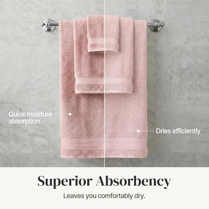 modern threads spun loft 6 piece bath towel showing dimensions