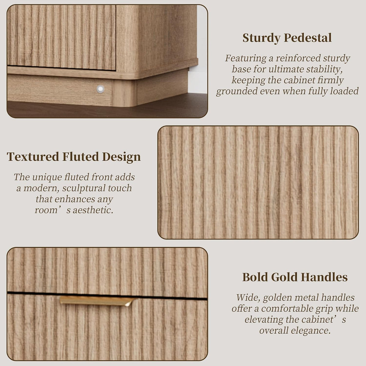 fluted dresser for bedroom with 6 drawers, 54", package contents