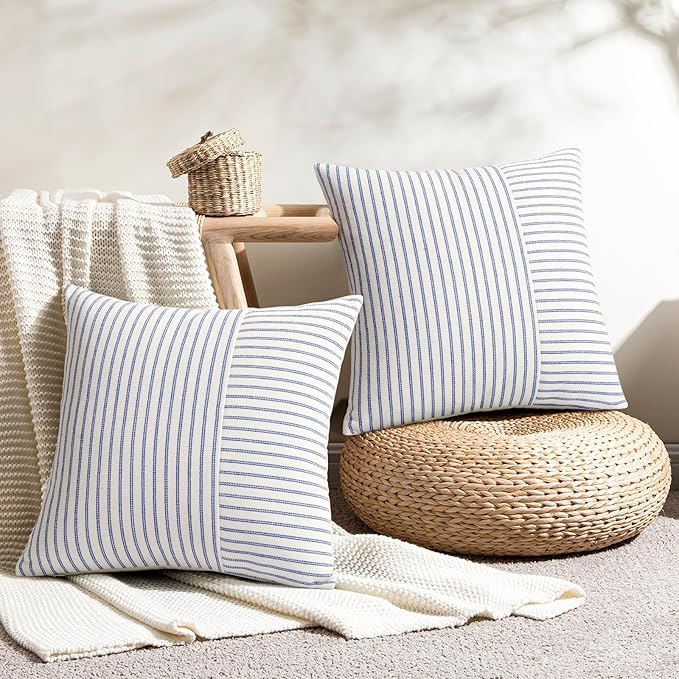 YCOLL Farmhouse Pillow Covers 16x16, Modern Accent Square Throw Pillow Covers - Image 2