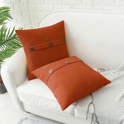 HWY 50 Burnt Orange Chenille Throw Pillow Covers 16x16 Inch - Image 5