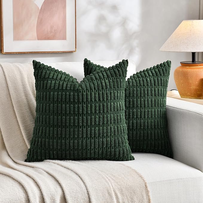 Fancy Homi Set of 4 Green Boho Spring Decorative Throw Pillow Covers 20x20 Inch - Image 5