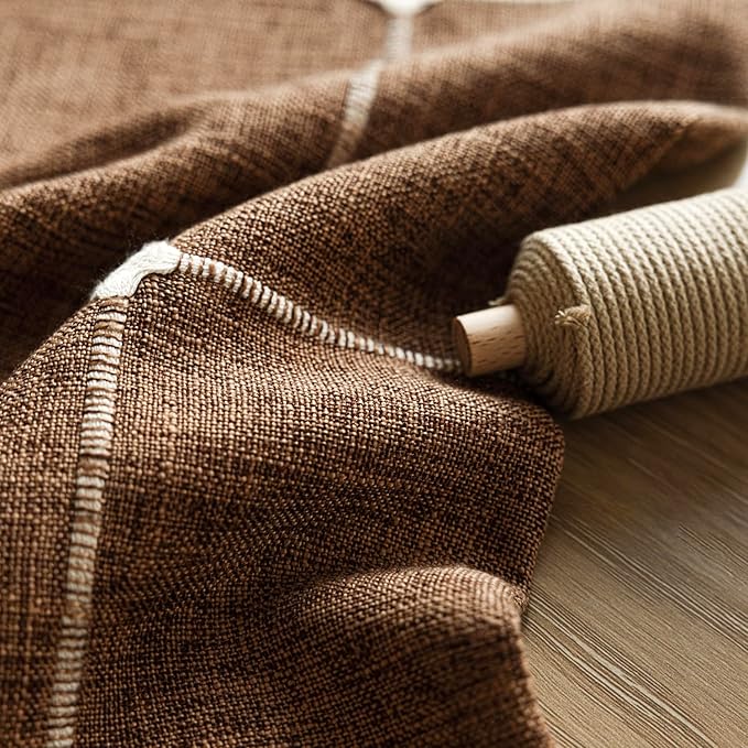 Foindtower Pack of 2 Decorative Faux Linen Jacquard Check Throw Pillow Covers - Image 3