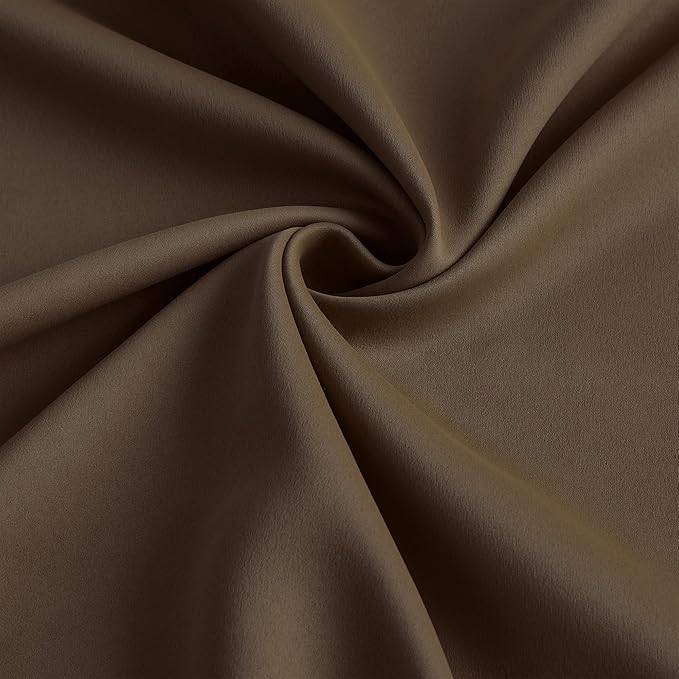 KEQIAOSUOCAI Chocolate Brown Blackout Curtains 108 Inches Long 9 feet Tall - Image 7