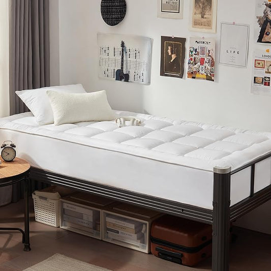 UNILIBRA Twin XL Size Mattress Pad Cooling Rayon from Bamboo, Quilted Fitted by Unilibra