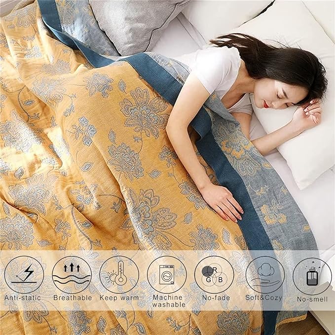 Boho Throw Blanket 100% Cotton Blankets, Super Soft Cozy Warm Blanket, Cotton - Image 7