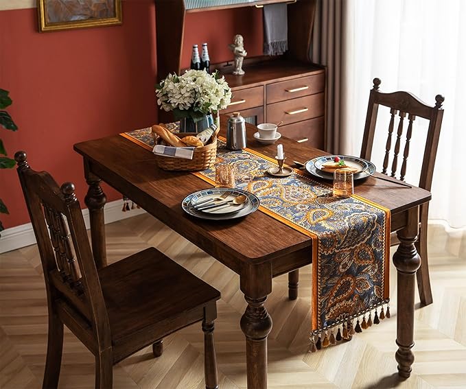13×72 Inch Table Runner, Retro-Luxury Tassels Series - Image 8