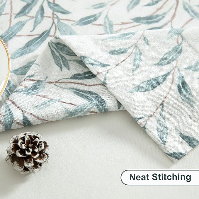 Leeva Faux Linen Leaves Print Valances - Image 5