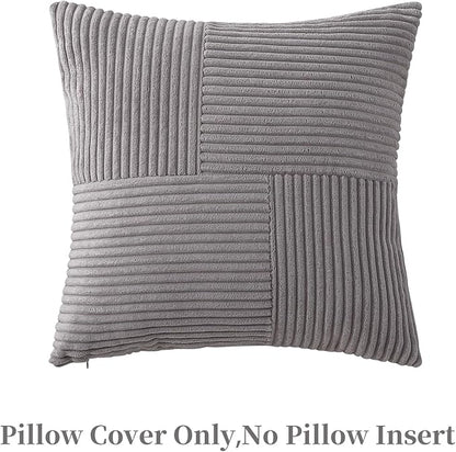 Gray Throw Pillow Covers 18x18 inch, Farmhouse Home Decor, Boho Decorative - Image 3