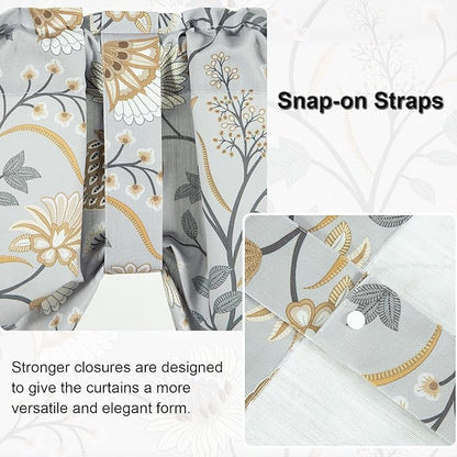 Leeva Tie Up Valances for Windows, Light Filtering Kitchen Curtains Valances - Image 3