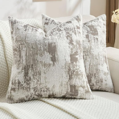 FUTEI Coffee White Decorative Throw Pillow Covers 20x20 Inch Set of 2, Soft by FUTEI
