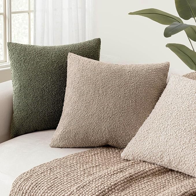 Foindtower Decorative Textured Boucle Throw Pillow Covers Accent Solid Pillow - Image 6
