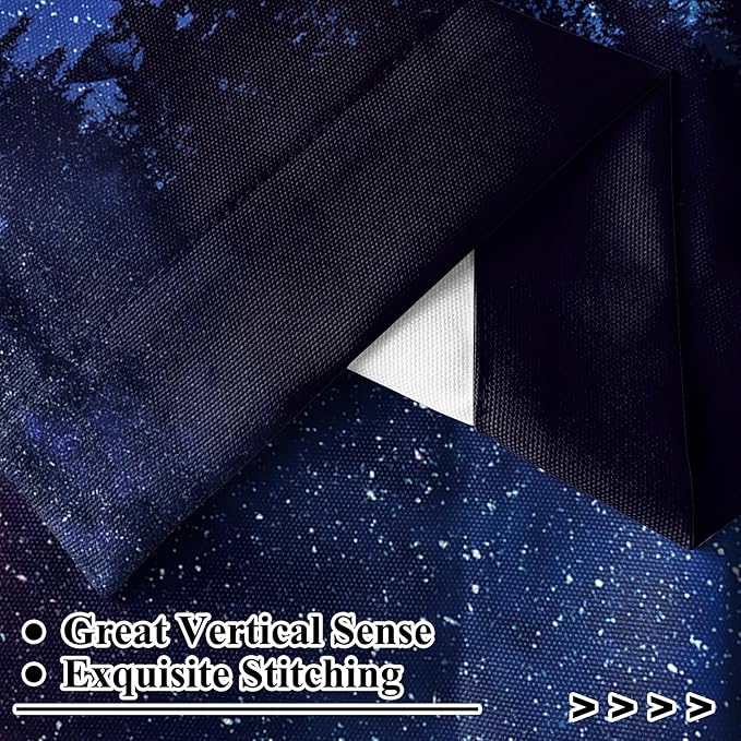 Renaiss 26 x 63 Inch Starry Night Sky Blackout Curtains Twinkle Star Forests - Image 4