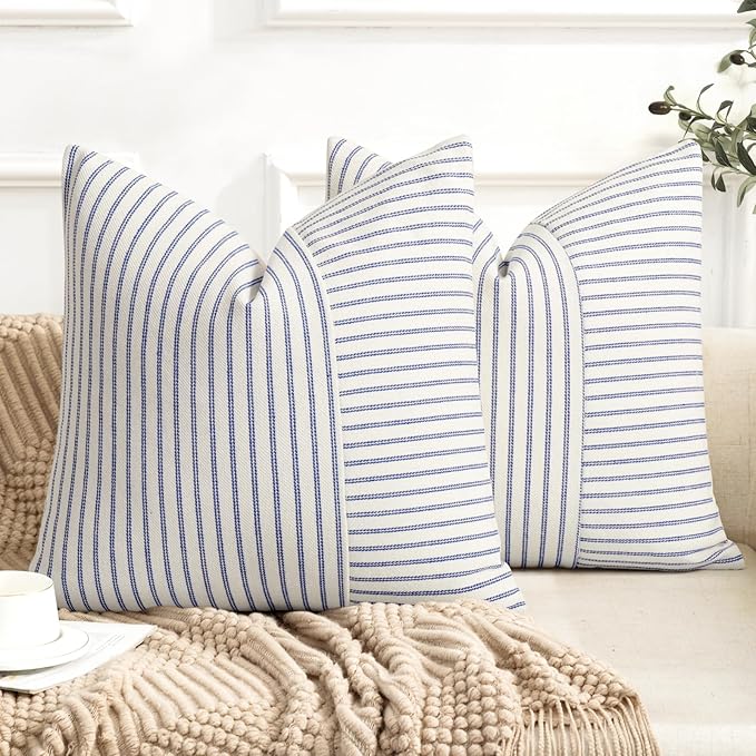 YCOLL Farmhouse Pillow Covers 20x20 Set of 2, Modern Accent Square Throw Pillow by PillowCoversExpert