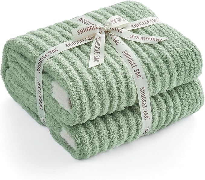 Snuggle Sac Fluffy Ribbed Throw Blanket - Image 2