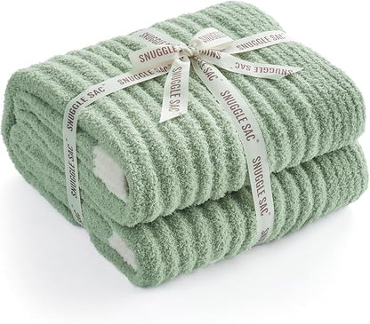 Snuggle Sac Fluffy Ribbed Throw Blanket - Image 2