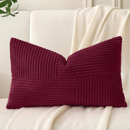 Burgundy Lumbar Throw Pillow Covers 16x24 inch, Farmhouse Home Decor, Boho - Image 6