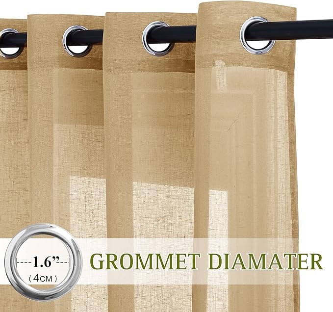 NICETOWN Linen Curtains 45 inch Length - Image 2