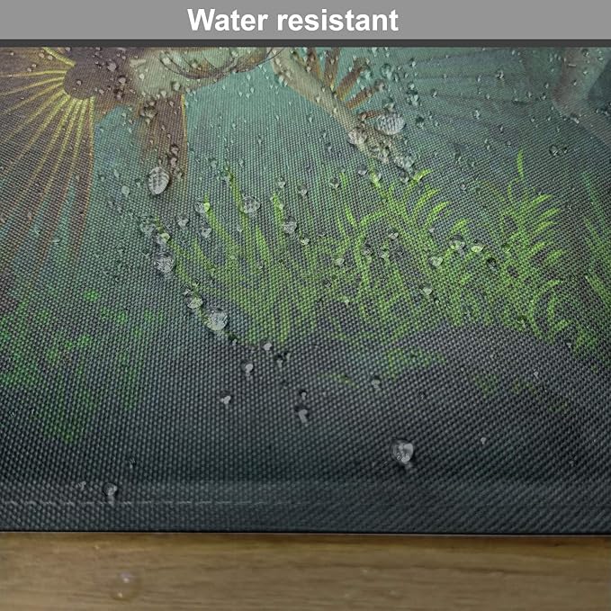Ambesonne Mermaid Place Mats Set of 4, Mermaid Meets Seahorse Underwater World - Image 6