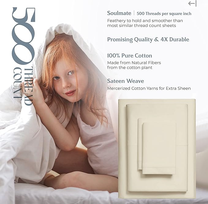 Mayfair Linen 500 Thread Count California King Cotton Sheets - Image 5