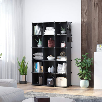 c&ahome 16 cube storage organizer cube shelves units showing dimensions