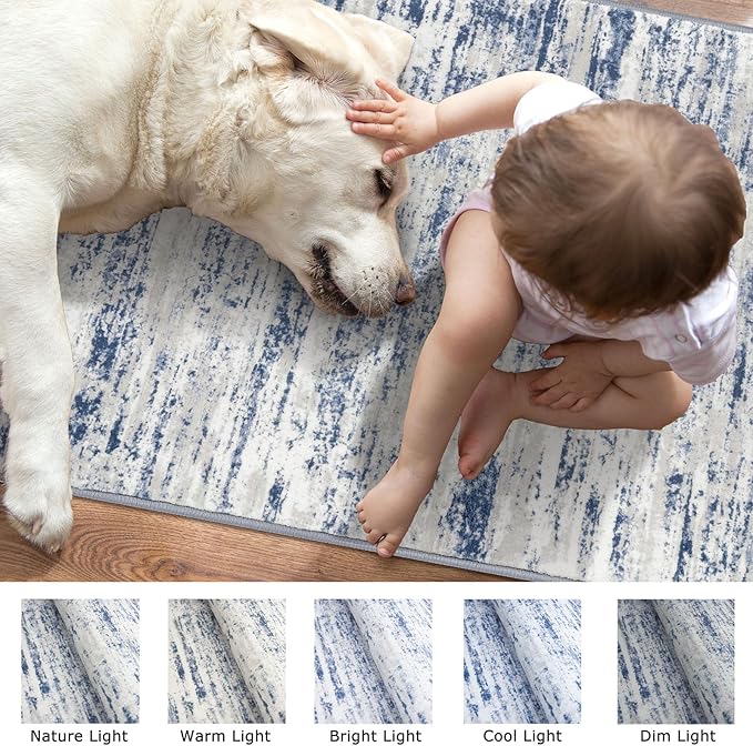 Modern Abstract Entryway Rug Indoor 2x3 Washable Rug Non-Slip Soft Small Area - Image 3