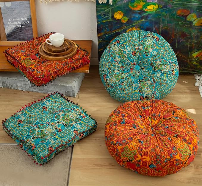 vctops Boho Cotton Linen Round Chair Seat Cushions - Image 6