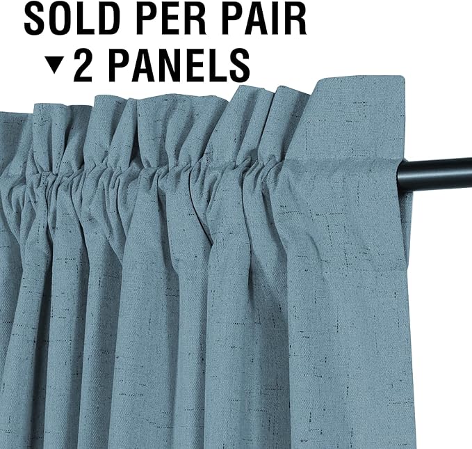 H.VERSAILTEX Linen Look 100% Blackout Curtains 84 Inches Long - Image 3