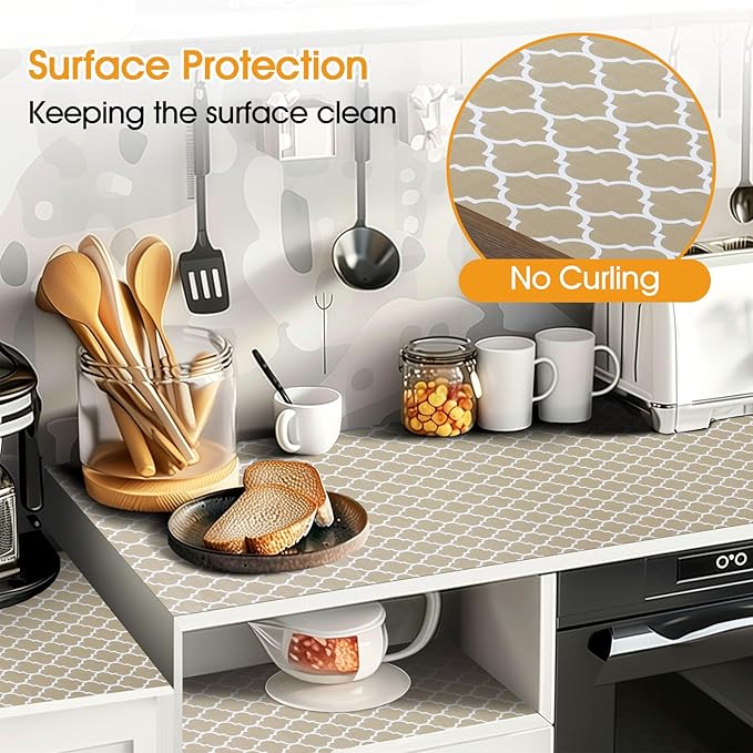 Shelf and Drawer Liner for Kitchen Cabinets Non-Adhesive, Strong Grip Non-Slip - Image 3