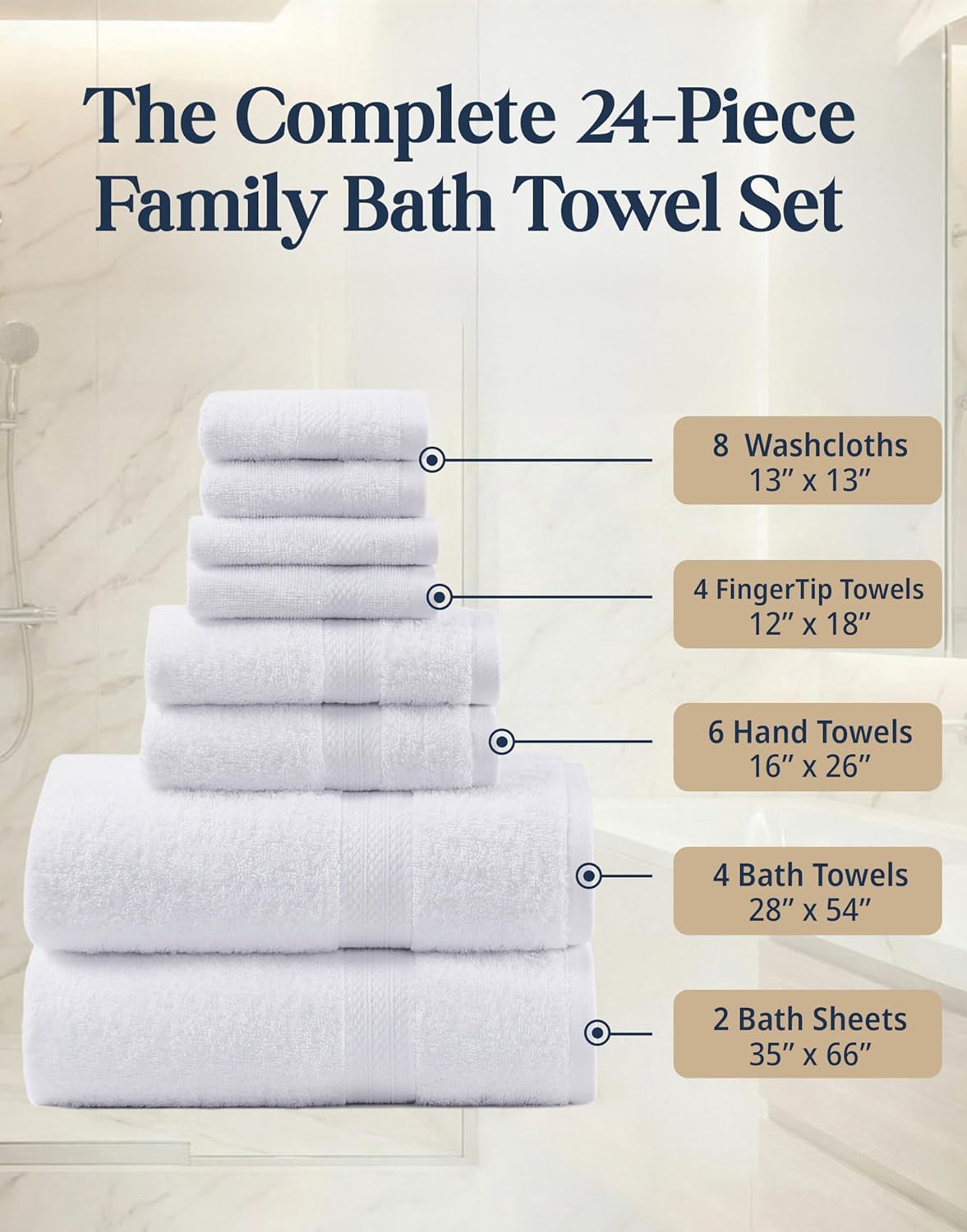 lane linen bath towel set 100% cotton 24 shown in use