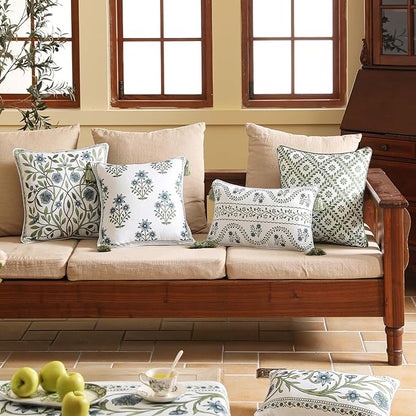 ISAENNE Design Fresh Linen Square Throw Pillow Covers 18"x18", French White - Image 3