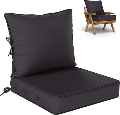 Outdoor Seat Cushion Set 22 L × 22 W × 4 H Inch Waterproof & Fade Resistant by VisitheKimunukStore