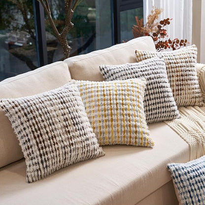 Aeckself Boho Chenille Tufted Pillow Cover 20 x 20 Inch, Decorative Square - Image 5