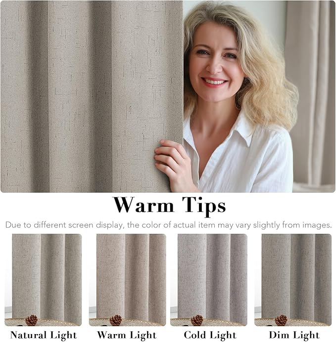 H.VERSAILTEX Linen Blackout Curtains 96 Inches, 100% Absolutely Blackout - Image 5
