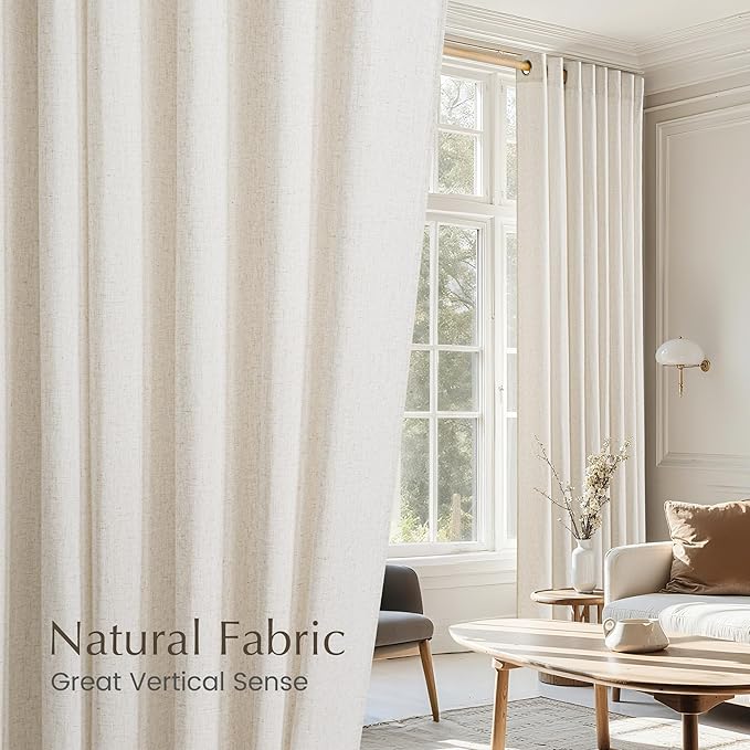 NICETOWN Linen Curtains 84 inches Long, Grommet Thick Flax Linen Privacy Assured - Image 3