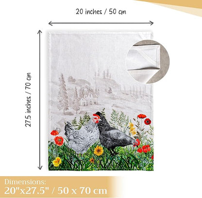 Maison d' Hermine Kitchen Towels Set of 3 100% Cotton 27.50" x 20" Reusable - Image 4