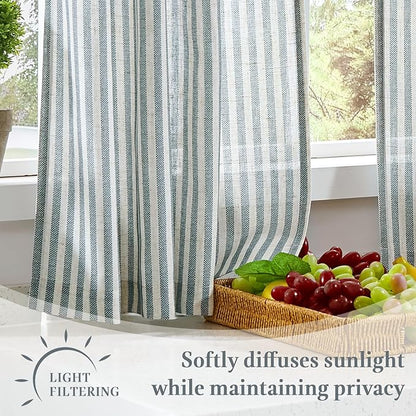 jinchan Striped Linen Kitchen Curtains - Image 6