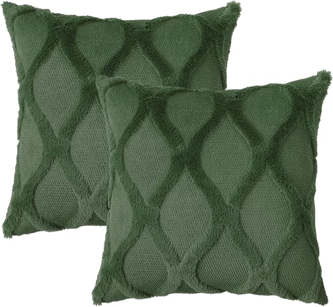 decorUhome Christmas Throw Pillow Covers 18x18 Inch Set of 2, Soft Plush Faux - Image 6