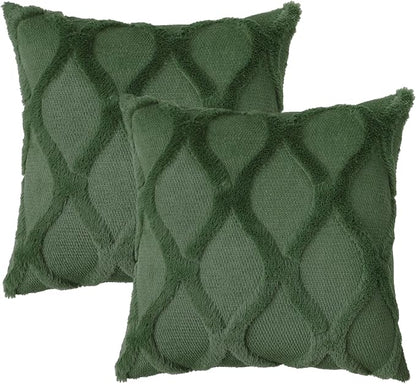 decorUhome Christmas Throw Pillow Covers 18x18 Inch Set of 2, Soft Plush Faux - Image 6