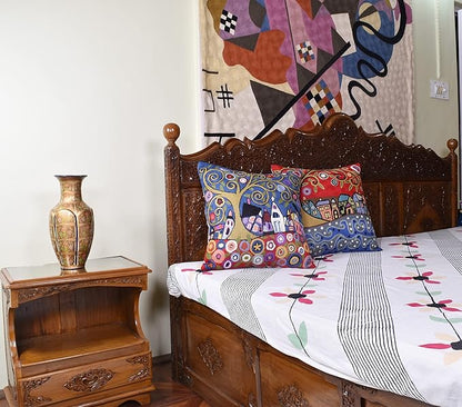 Red Town Tree of Life Pillow Cover Karla Gerard Folklore Accent Pillowcase by - Image 4