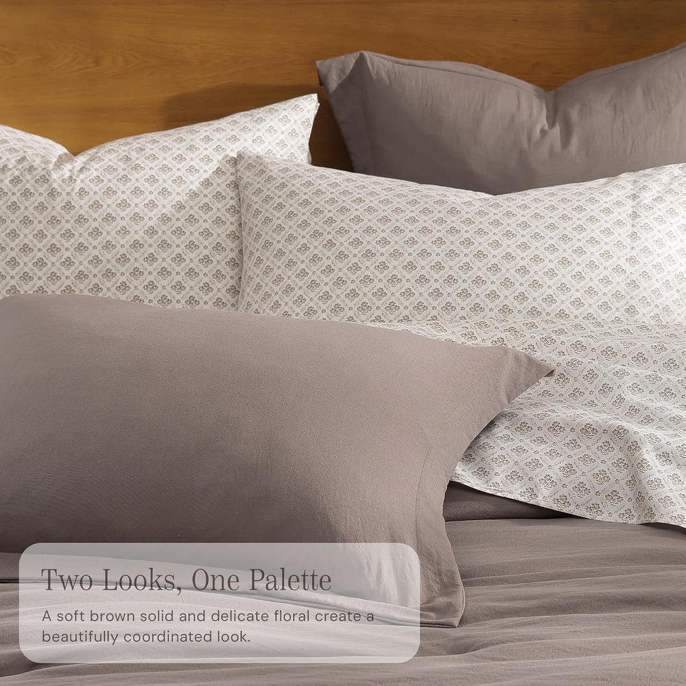 Full Comforter Set with Sheets-7 Pieces Soft Recycled Bed in a Bag Bedding