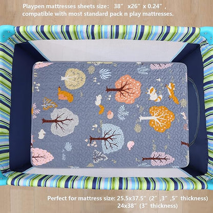Padded Pack n Play Sheets Breathable Thick Pack and Play Mattress Protector - Image 3