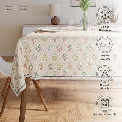 Encasa XO Square 56"x56" Tablecloth | Water-Repellent Polyester Dining Table - Image 5