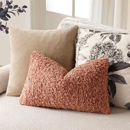 Foindtower Set of 2 Curly Teddy Wool Pillow Covers Decorative Boucle Textured - Image 5